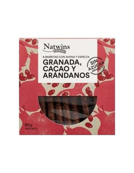 Natwins Barritas De Granada Cacao Y Arandanos 80G