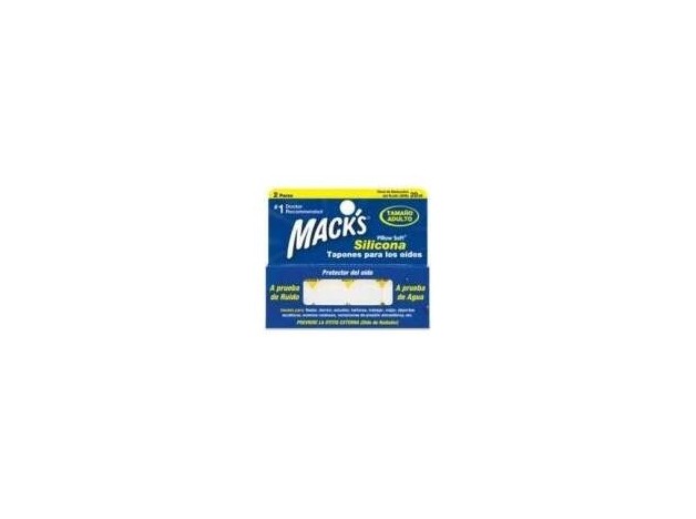Tapon Oido Macks Silicona 4 Unidas Adulto
