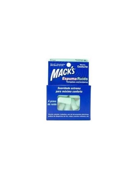Tapon Oido Macks Espuma Ruido 10 Unidades
