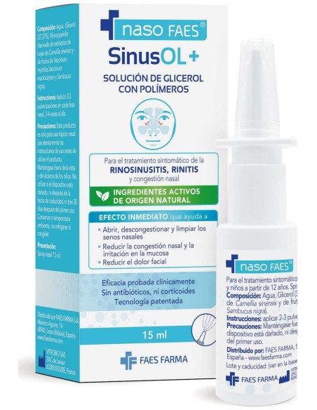 Nasofaes Sinusol+ Solución De Glicerol Con Polímeros, 15 Ml