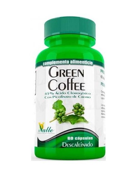 El Valle Green Coffee Cafe Verde Descafeinado 60Caps