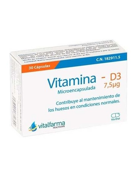 Vitalfarma Vitamina D3 7_5 Mcg 30 Capsulas