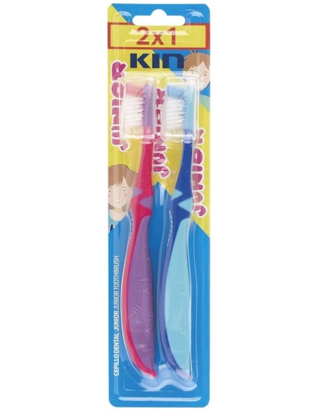 Cepillo Dental Kin Junior 6-12 Años Capuchon 2X1