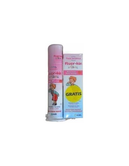 Fluor Kin Infantil Pasta Dentifrica Dosificadora 100Ml + Pasta Dentifrica 50Ml