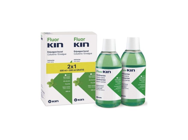 Fluor Kin Pack 2X1 Enjuage Anticaries 500Ml.