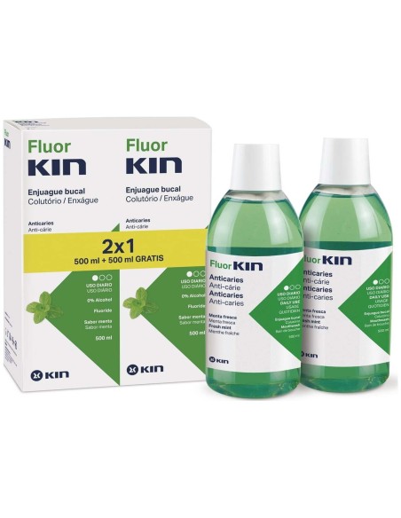 Fluor Kin Pack 2X1 Enjuage Anticaries 500Ml.