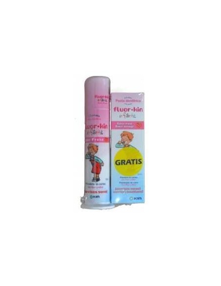 Fluor Kin Infantil Pasta Dentifrica Dosificadora 100Ml + Pasta Dentifrica 50Ml