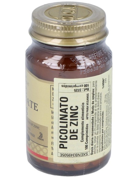 Solgar Picolinato De Zinc 22Mg 100Comp