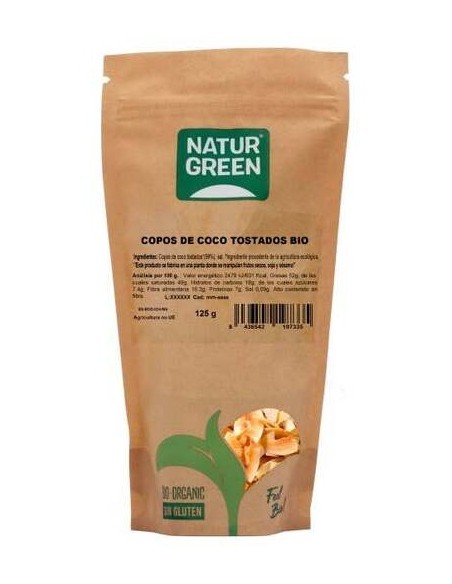 Naturgreen Copos Coco Tostados Salados Bio 125G