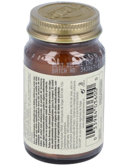 Vitamina K Natural 100Mcg. 100Comp.