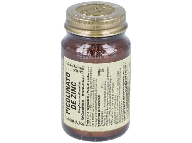 Solgar Picolinato De Zinc 22Mg 100Comp