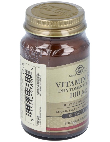 Vitamina K Natural 100Mcg. 100Comp.