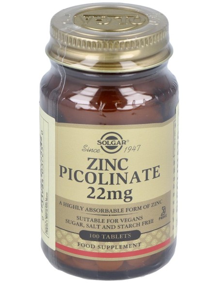 Solgar Picolinato De Zinc 22Mg 100Comp