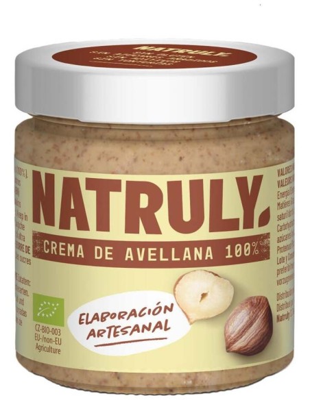 Natruly Crema Avellanas Bio Sin Gluten 200G