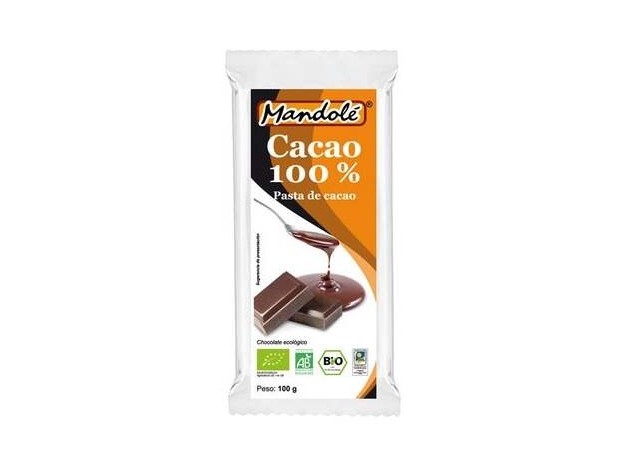 Mandole Cacao 100% Tableta Bio 100G