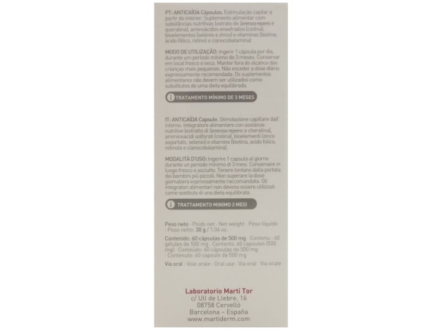 Martiderm Hair System Anticaida 60 Caps