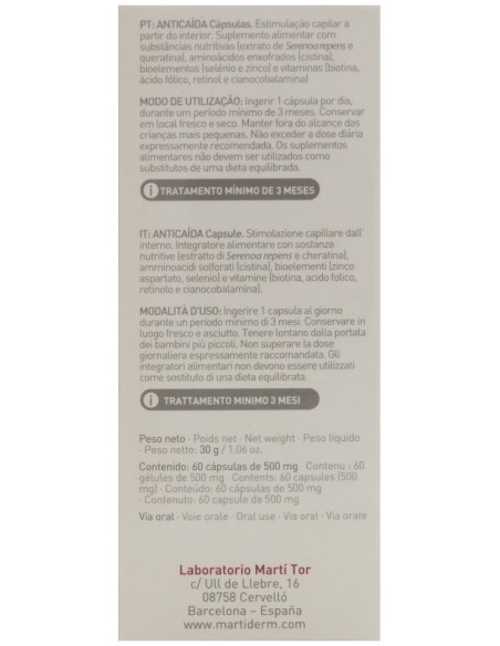 Martiderm Hair System Anticaida 60 Caps