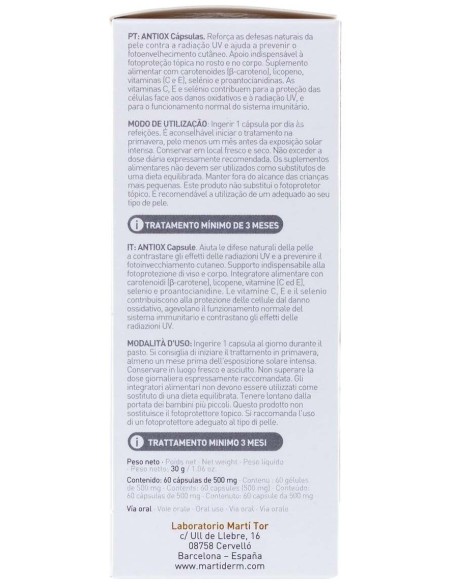 Martiderm Pigment Zero Dsp-Antiox, 60 Cápsulas
