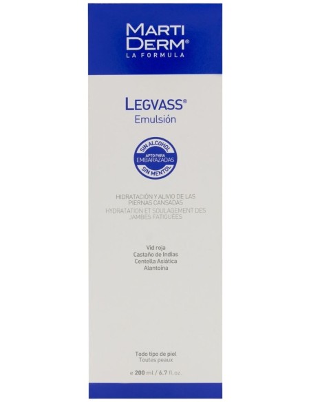 Martiderm Legvass Emulsión Hidratación Y Alivio De Piernas Cansadas, 200 Ml