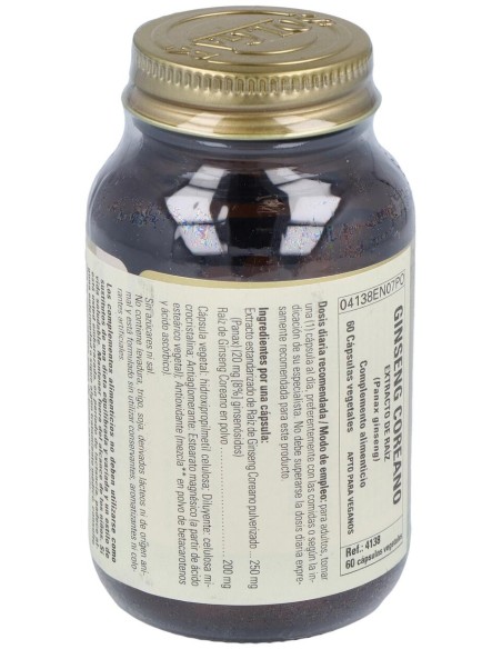 Ginseng Coreano-Raiz-(Panax Ginseng ) 60Veg.