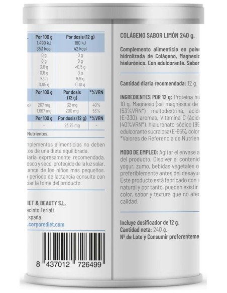 Corpore Basics Colagen Pro Colagen+Mg+Vit C 240Gr.