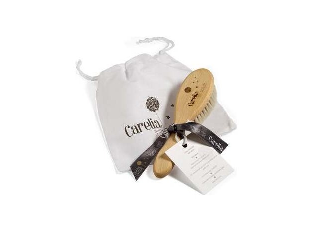 Carelia Cepillo Natural Bebe + Bolsita Algodón