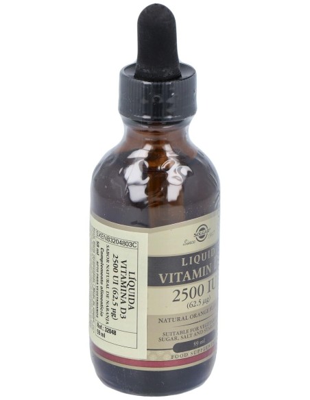 Solgar Vitamina D3 Líquida 2500Ui 62,5Mcg 59Ml