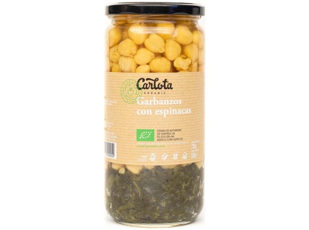 Carlota Organic Garbanzos Con Espinacas 720G