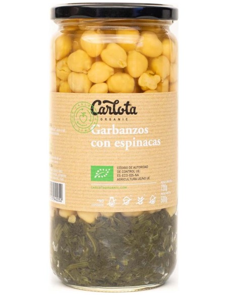 Carlota Organic Garbanzos Con Espinacas 720G