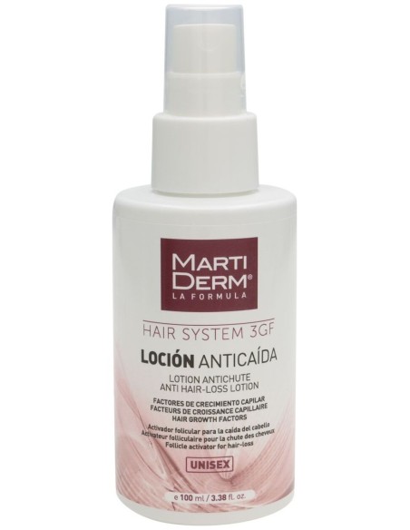 Martiderm Hair System 3Gf Loción Anticaída Unisex, 100 Ml