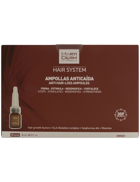Martiderm® Hair System Ampollas Anticaída 28Amp
