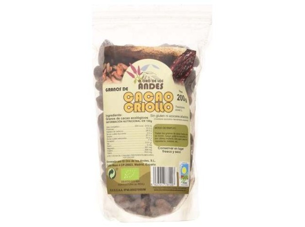 El Oro De Los Andes Cacao En Grano 200G