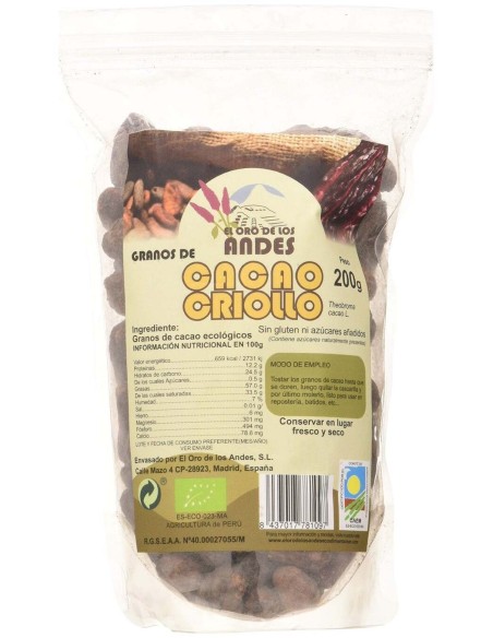 El Oro De Los Andes Cacao En Grano 200G