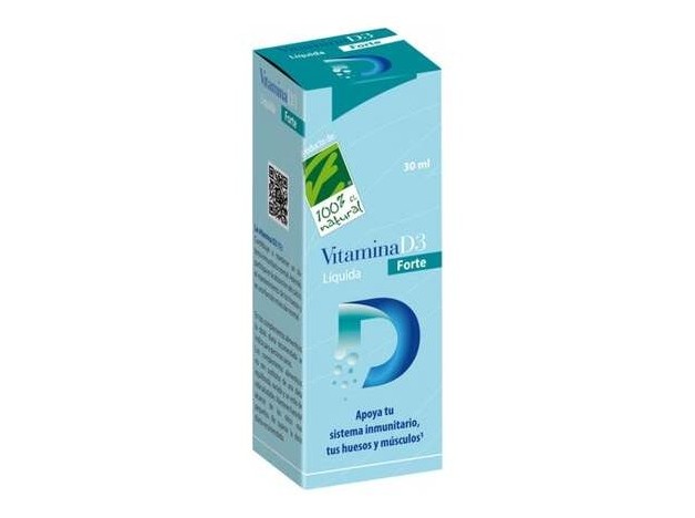 100% Natural Vitamina D3 Liquida Forte 30Ml