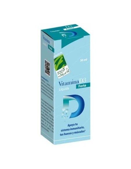 100% Natural Vitamina D3 Liquida Forte 30Ml