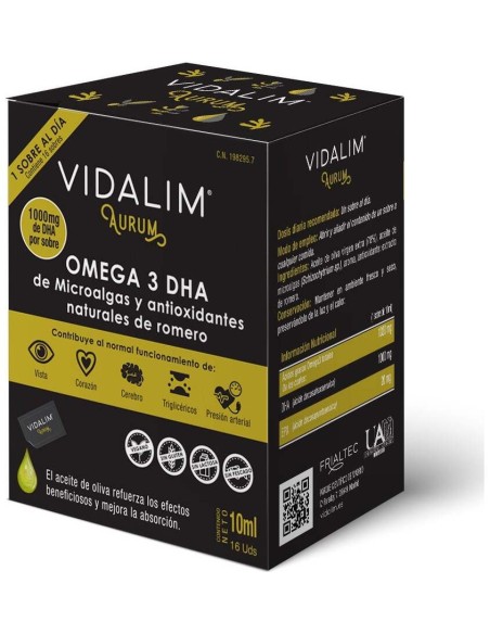 Vidalim Aurum Omega 3 Dha 16 Sobres