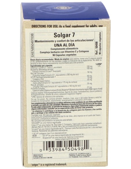Solgar N7 Joint Support Confort Una Al Dia 90Cap
