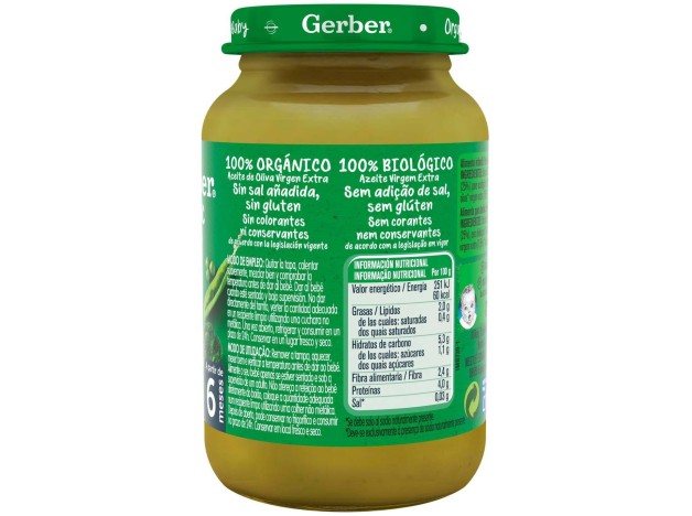 Organic Puré Brócoli Y Guisantes Con Pavo 190 Gr