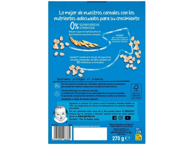 Gerber Multicererales Con Fruta, 270 G