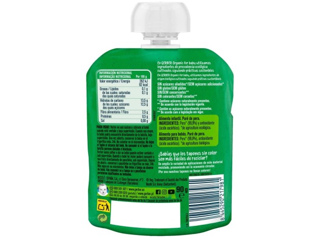 Gerber Pouch Organic Pera, 90 G