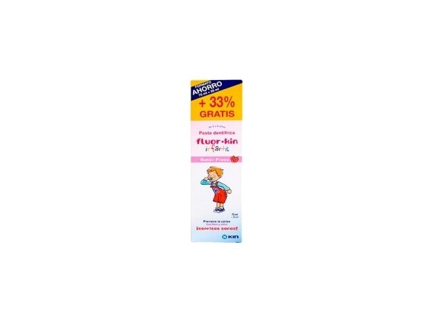 Fluor Kin Infantil Pasta Dentifrica Fresa, 75 Ml