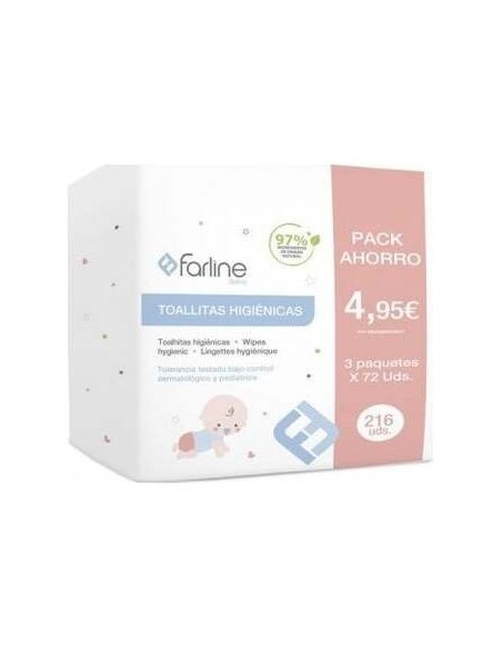 Pack Farline Toallitas Higiénicas Bebé, 3 Uds
