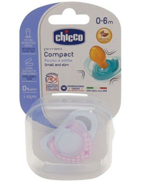 Chicco Chupete Physioforma Caucho 0-6 M Rosa, 1 Unidad