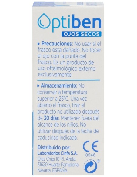 Optiben Ojos Secos Gotas Sequedad Ocular, 10 Ml