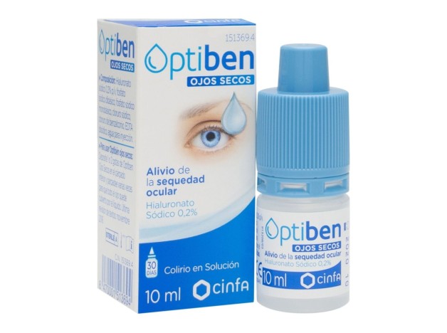 Optiben Ojos Secos Gotas Sequedad Ocular, 10 Ml