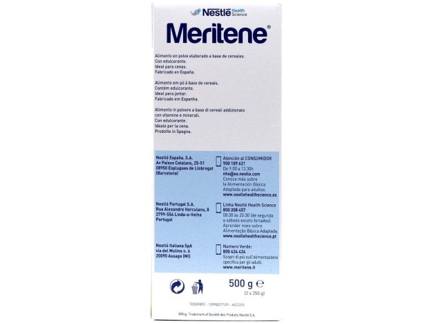 Meritene Buenas Noches Instant Sabor Cereal, 500 G
