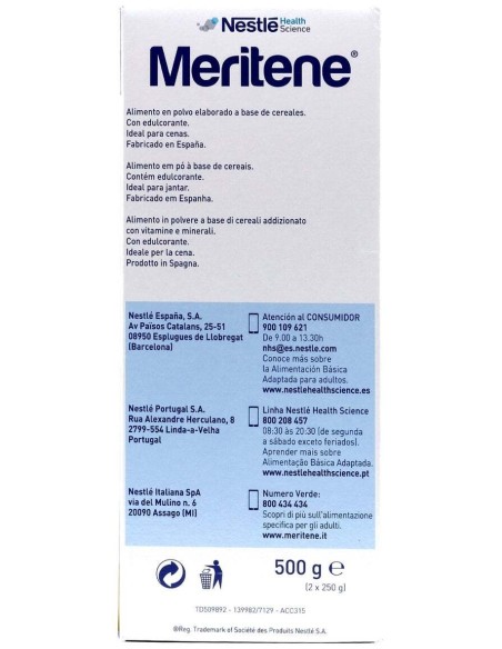 Meritene Buenas Noches Instant Sabor Cereal, 500 G
