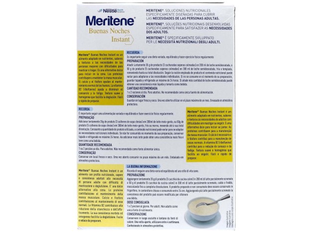 Meritene Buenas Noches Instant Sabor Cereal, 500 G