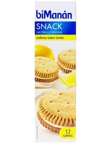 Bimanán Entre Horas Galletas Sabor Limón, 12 Uds