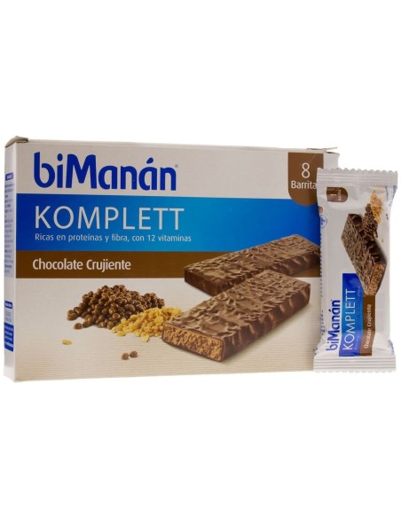 Bimanán Barrita De Chocolate Crujiente, 8 Uds